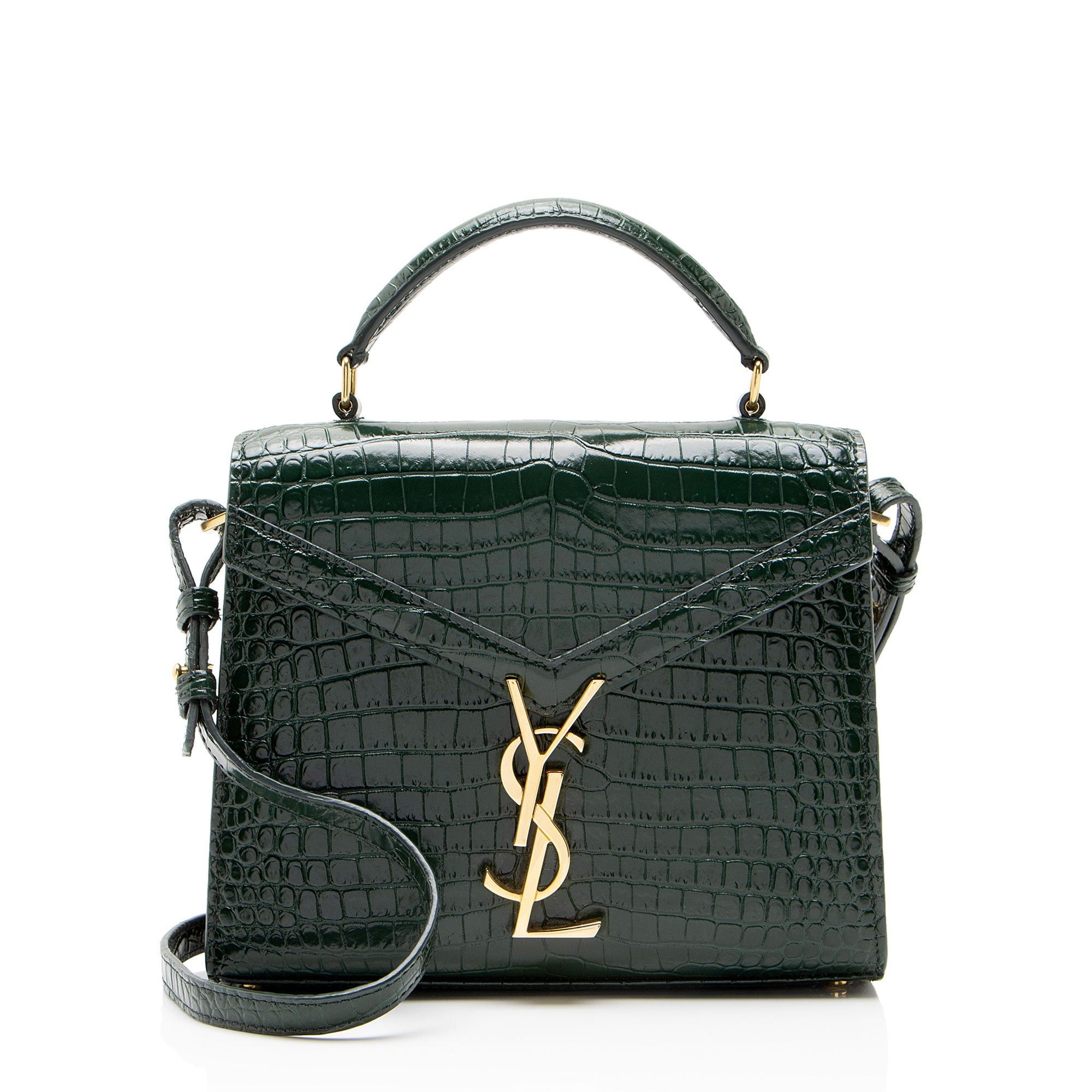 Saint Laurent Paris Saint Laurent Croc Embossed Leather Monogram Cassandra Mini Size ONE SIZE - 1 Thumbnail