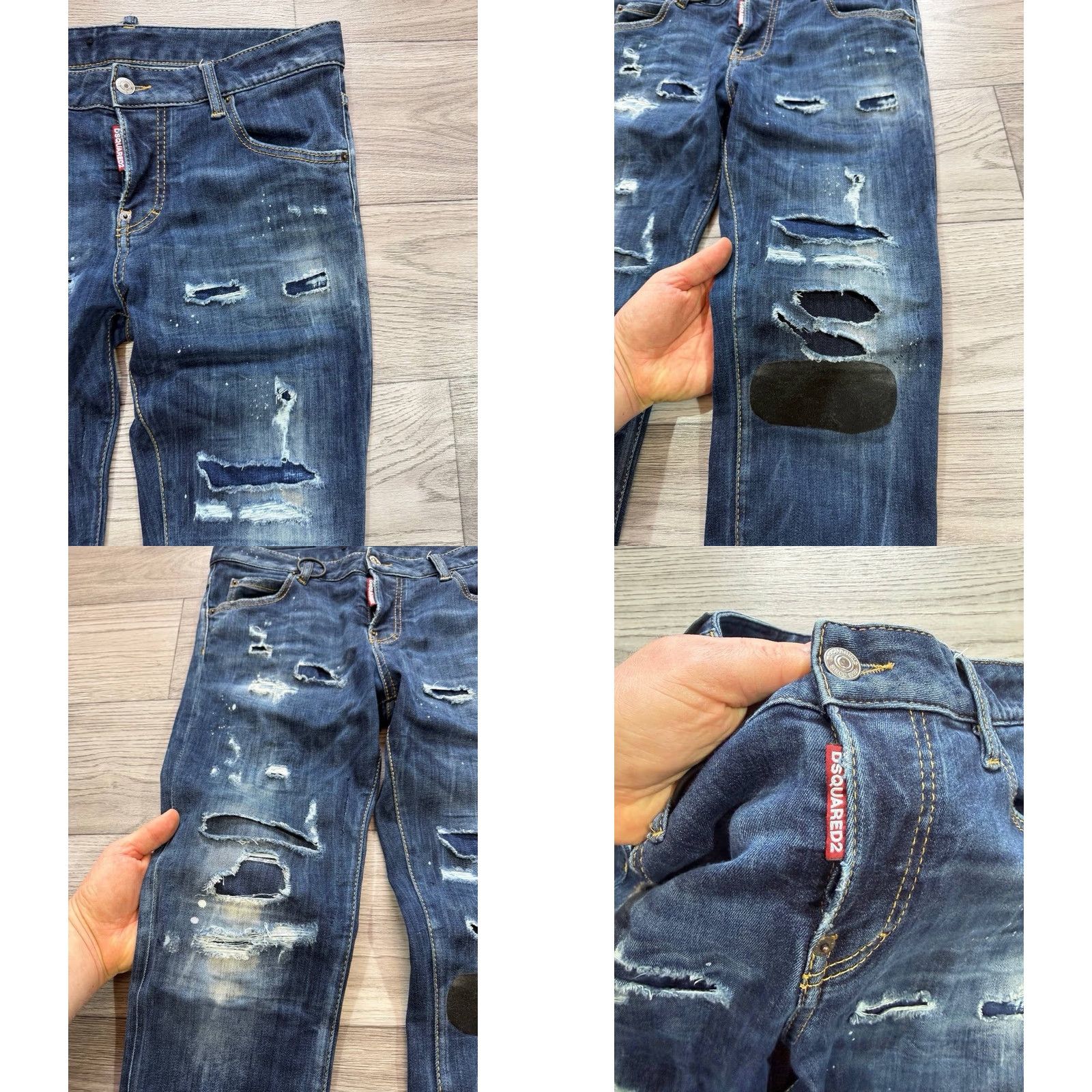 Dsquared2 Dsquared2 Jeans Distressed Paint Splatter Slim Fit Size 38 Womens Blue Skinny Jeans Size 26" / US 2 / IT 38 - 9 Thumbnail