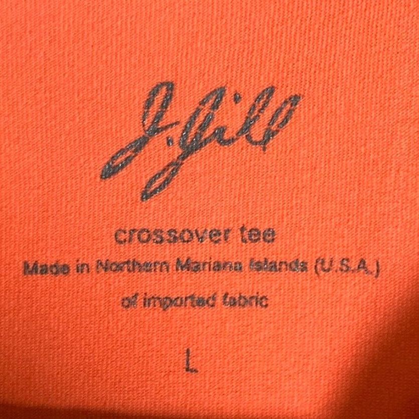 J. Jill J Jill Womens Shirt Orange V Neck Crossover Tee Short Sleeve Stretch Large Shirt Womens Short Sleeve V-Neck Orange Large Classic Casual Tee Size L / US 10 / IT 46 - 6 Thumbnail