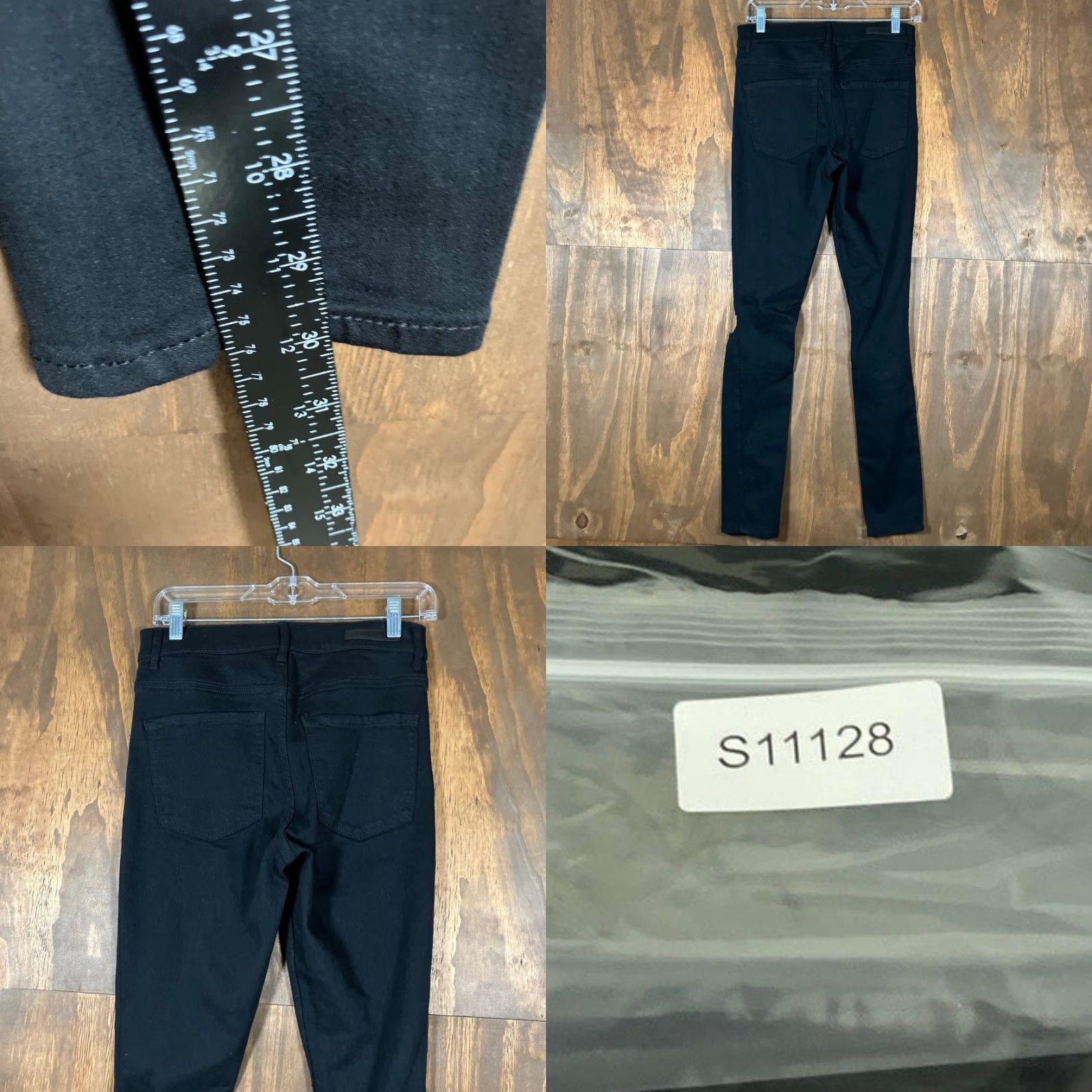 Express VINTAGE Express Womens Jeans Black High Rise Legging Distressed Thrashed Stretch 6R Size 28" / US 6 / IT 42 - 8 Thumbnail