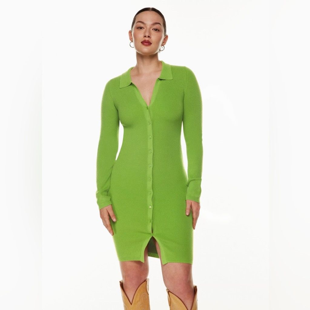 aritzia engage dress Stripe Shirred Empire Waist Midi Dress main image 1