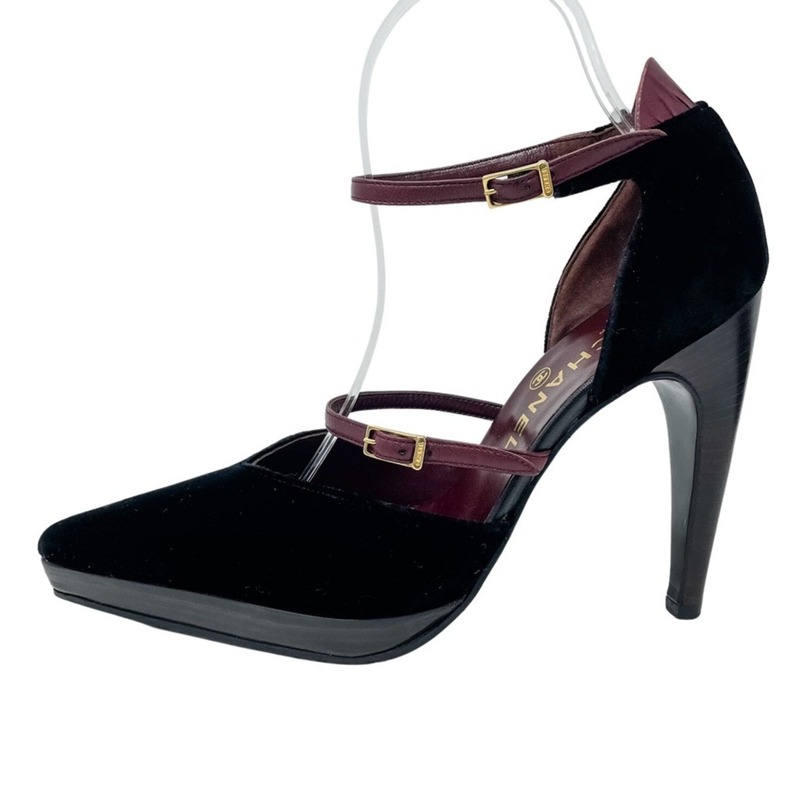 Chanel Chanel Vintage Point Toe Velvet & Wood High Heels 38/US 7 Size US 8 / IT 38 - 1 Thumbnail