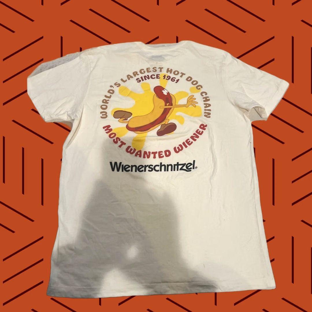 Vintage Wienerschnitzel Shirt White L Graphic Print Crew Neck Short Sleeve Dog Mens Regular Large Vintage: No Size US L / EU 52-54 / 3 - 1 Thumbnail