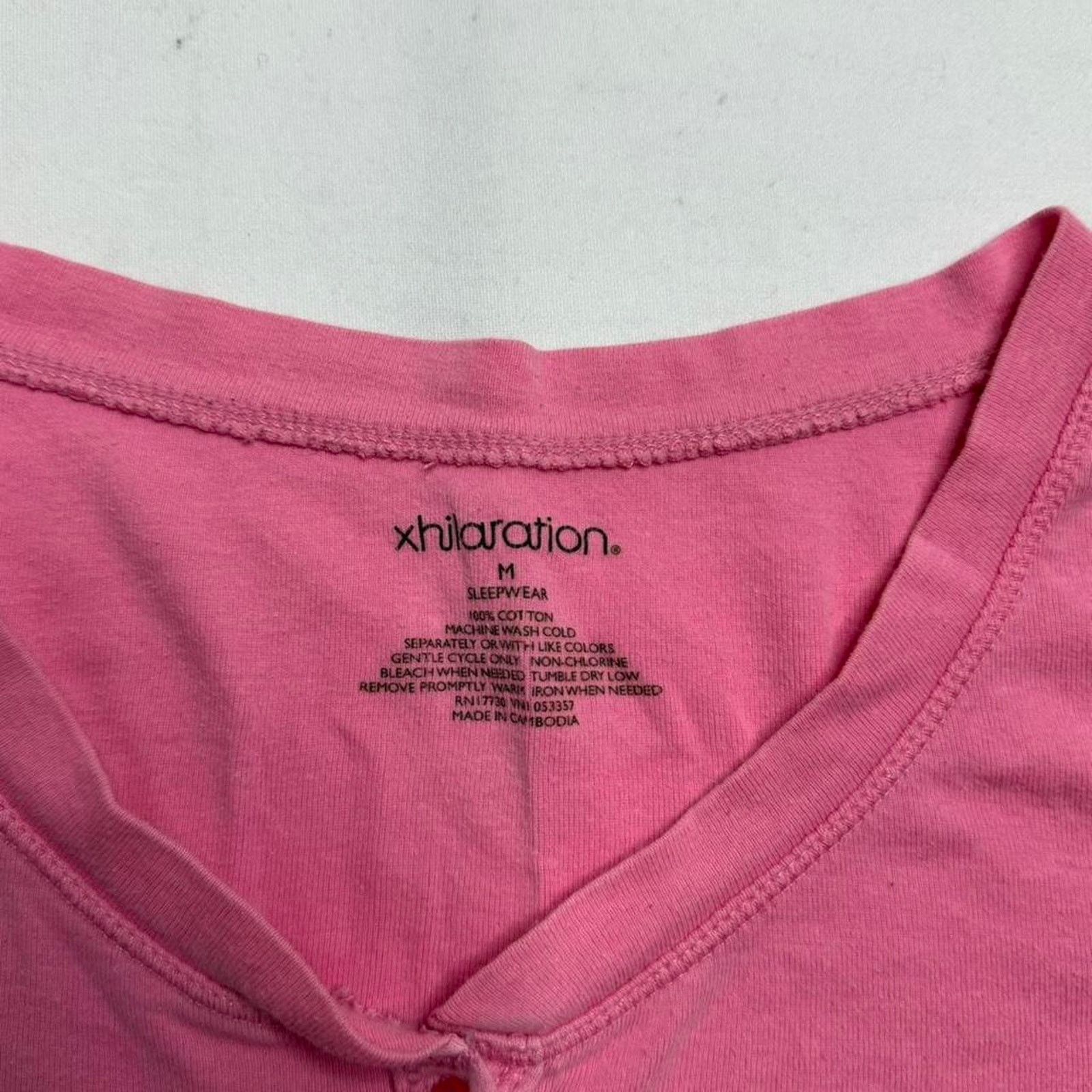 Other Pink Y2K Fitted Henley 2000s 100% Cotton Long Sleeve Size M Size M / US 6-8 / IT 42-44 - 5 Thumbnail