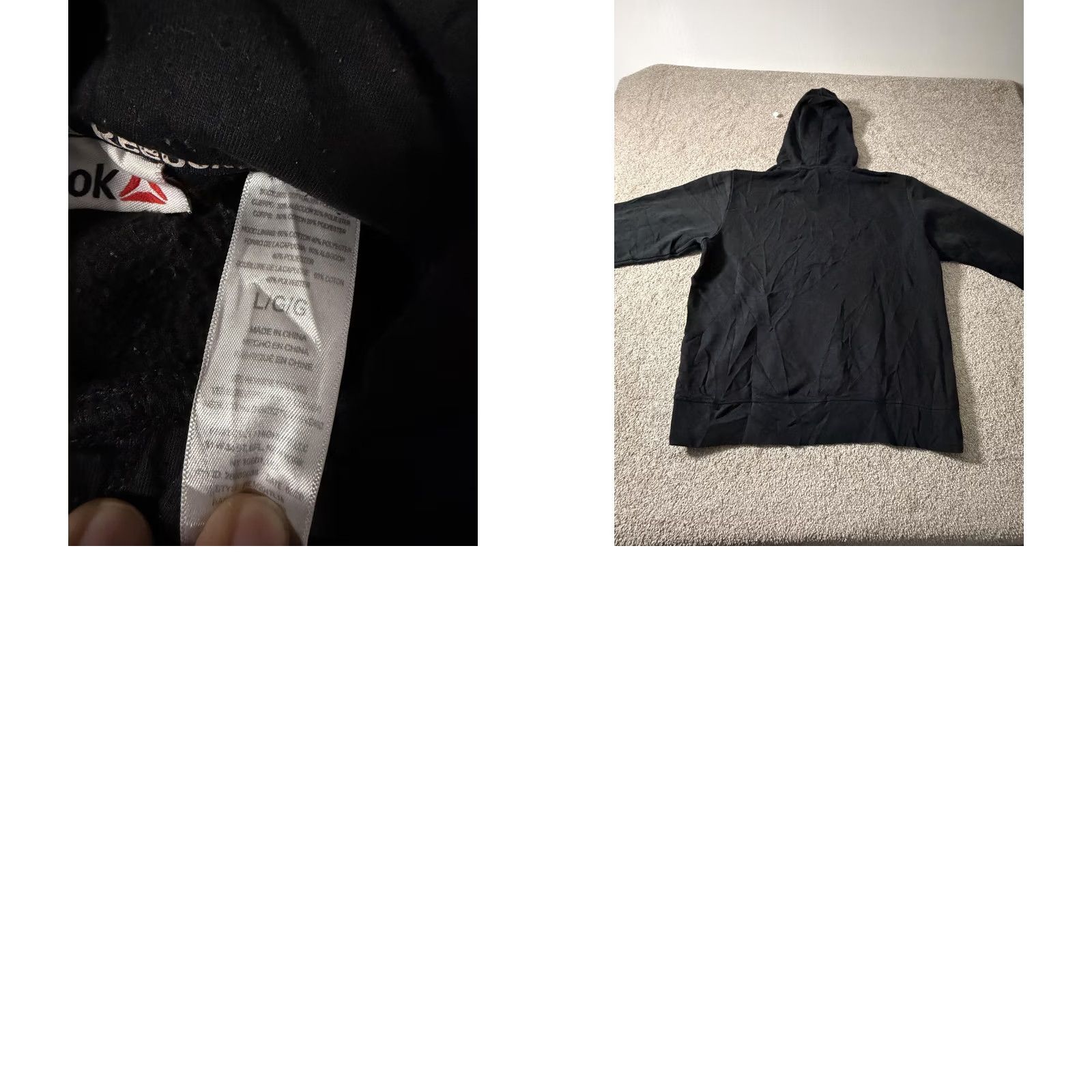 Reebok Reebok Hoodie Mens L Black Large Front Logo Graphic Print Pullover Fleece Sweatshirt Sports Size US L / EU 52-54 / 3 - 8 Thumbnail