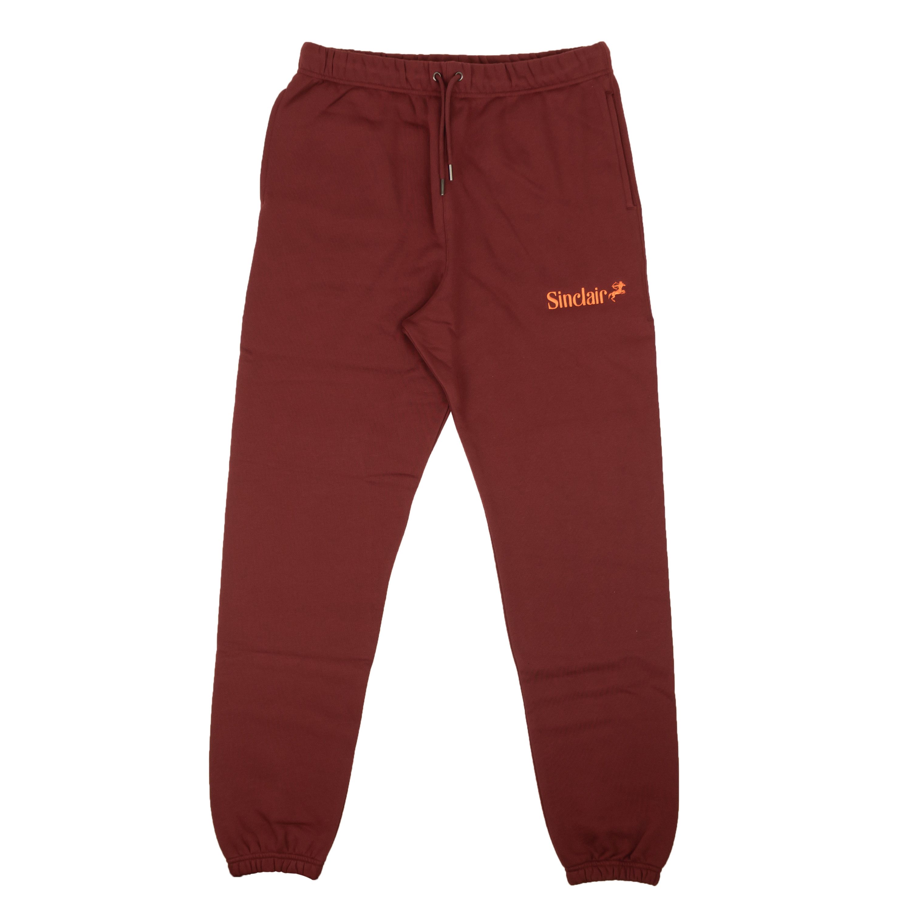 image of Sinclair Global Burgundy Embroidered Logo Jogger Sweatpants Size Xl, Men's