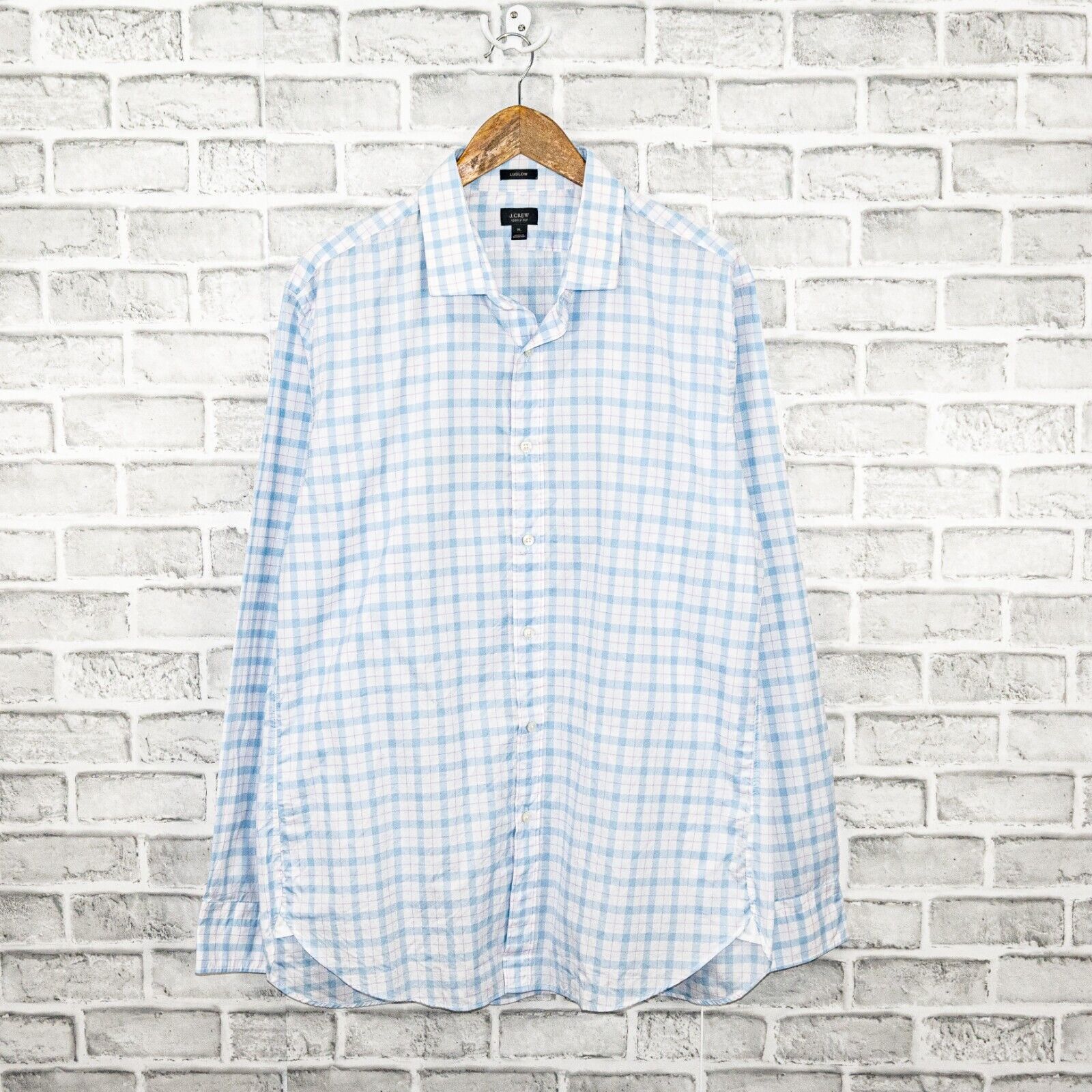 J.Crew J.Crew Men's Ludlow fit Button up Shirt in light blue check Size US XL / EU 56 / 4 - 1 Thumbnail