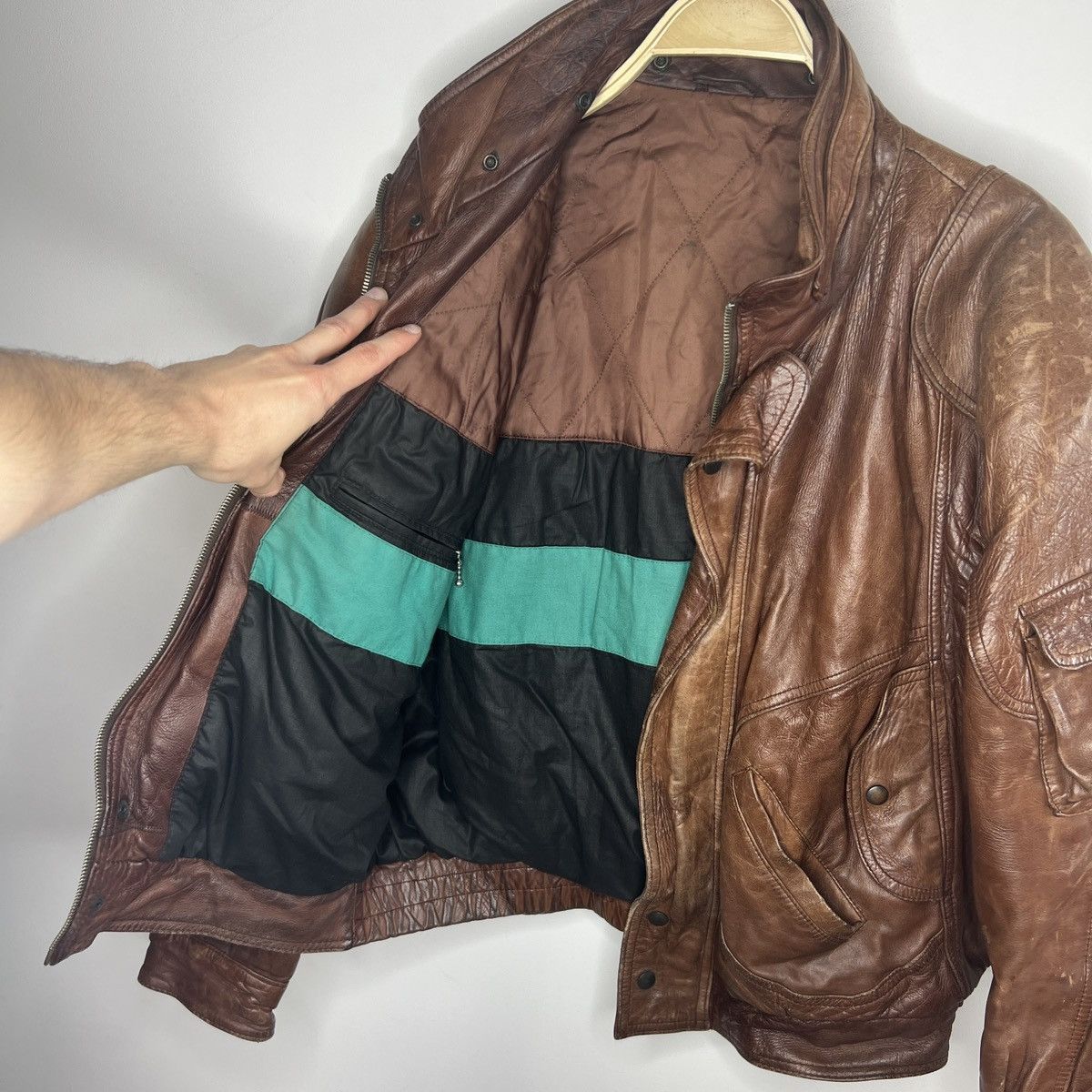 Other Vintage Brown Leather Motor Biker Jacket Trucker Genuine Size US M / EU 48-50 / 2 - 6 Thumbnail