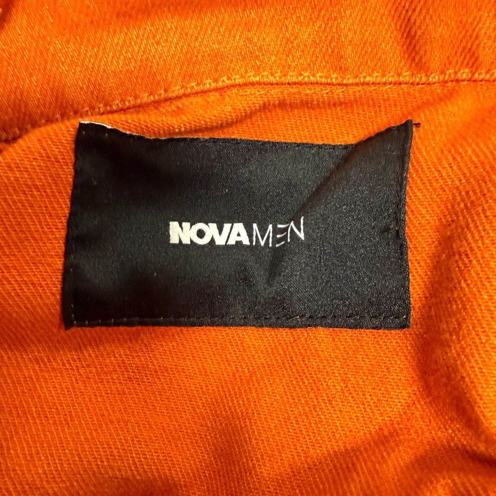 Fashion Nova Novamen Men's Orange Denim Jacket Size US M / EU 48-50 / 2 - 2 Thumbnail