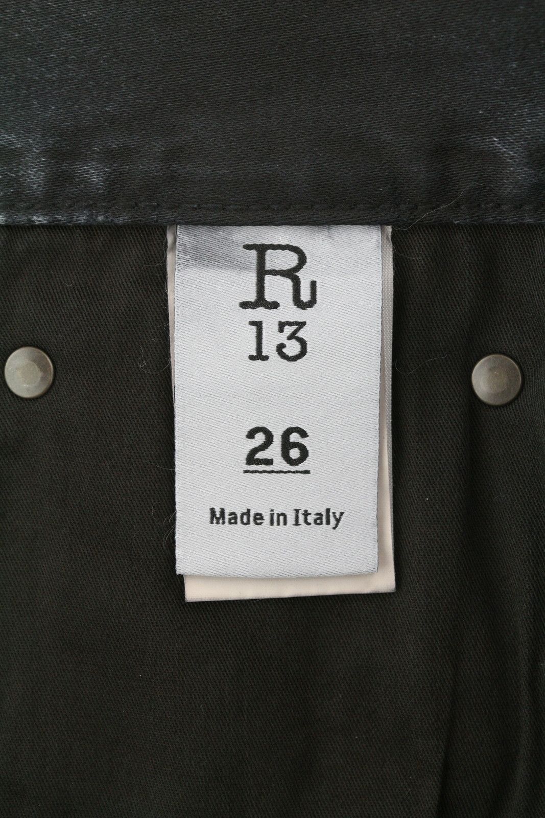 R13 X-BF 26 Black Garment Dyed Moleskin Cropped FW25 86531 Size 26" / US 2 / IT 38 - 8 Thumbnail