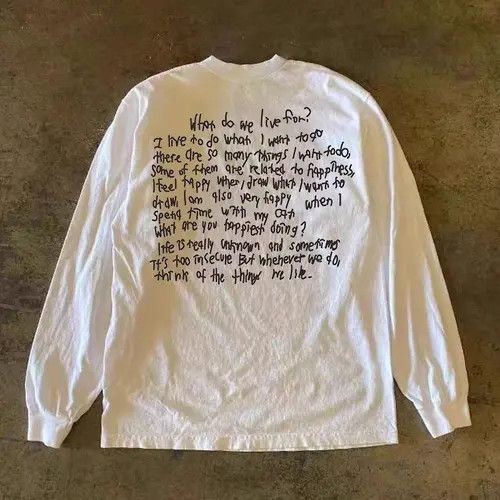 Japanese Brand × Vintage White washed retro closed mouth print long sleeve tee Size US L / EU 52-54 / 3 - 2 Thumbnail