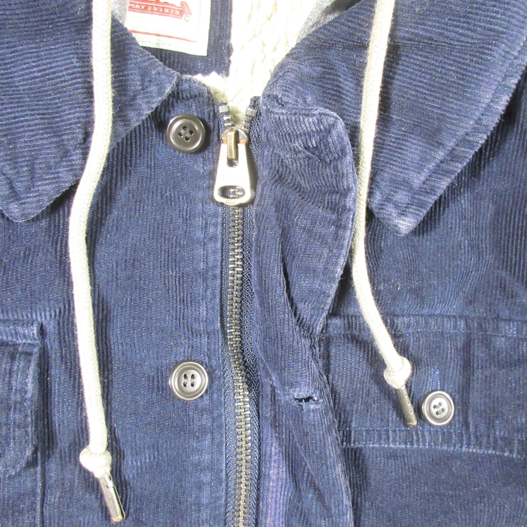 Levi's Levi's Hooded Corduroy Fleece Sherpa Lined Jacket Men XL Navy 90s Trucker Grunge Bomber Jacket Size US XL / EU 56 / 4 - 6 Thumbnail