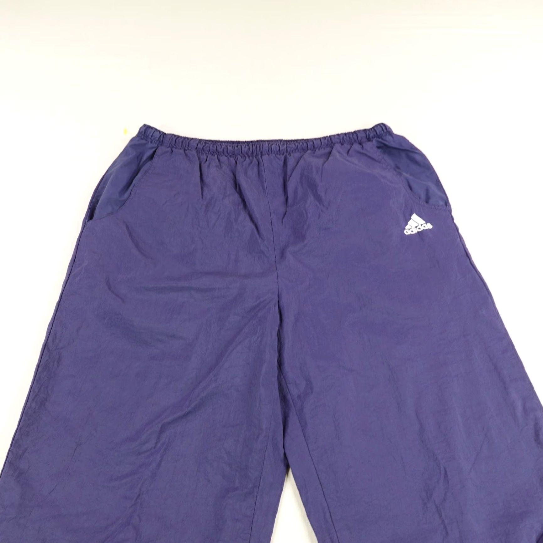 Adidas VINTAGE Adidas Pants Mens Large Blue Windbreaker Ankle Zip Lined Track Gym 90s Size US 33 - 2 Thumbnail