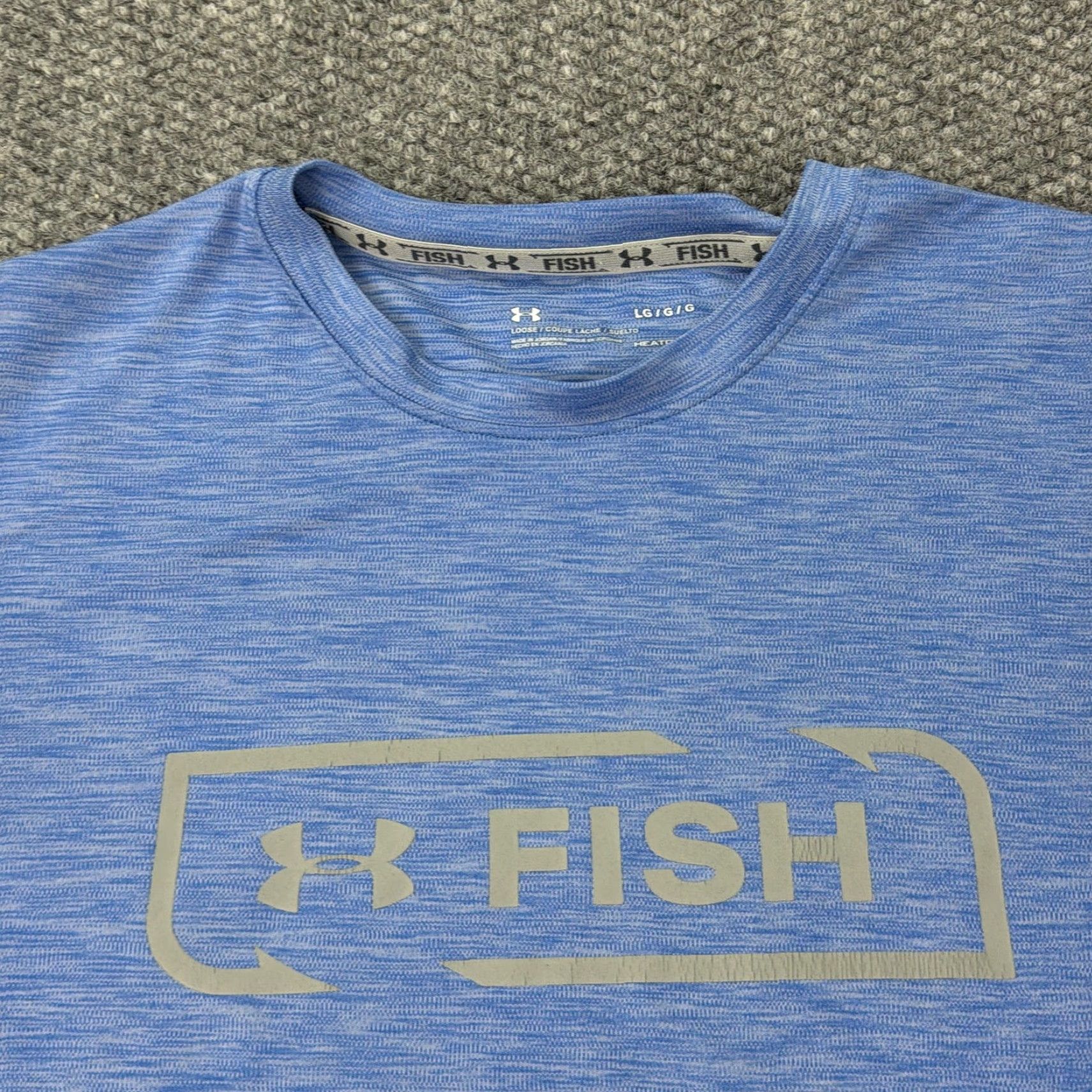 Under Armour Under Armour HeatGear Fishing Shirt Mens L Blue Long Sleeve T-Shirt Lightweight Moisture Wicking Quick Dry Performance Shirt Size US L / EU 52-54 / 3 - 3 Thumbnail
