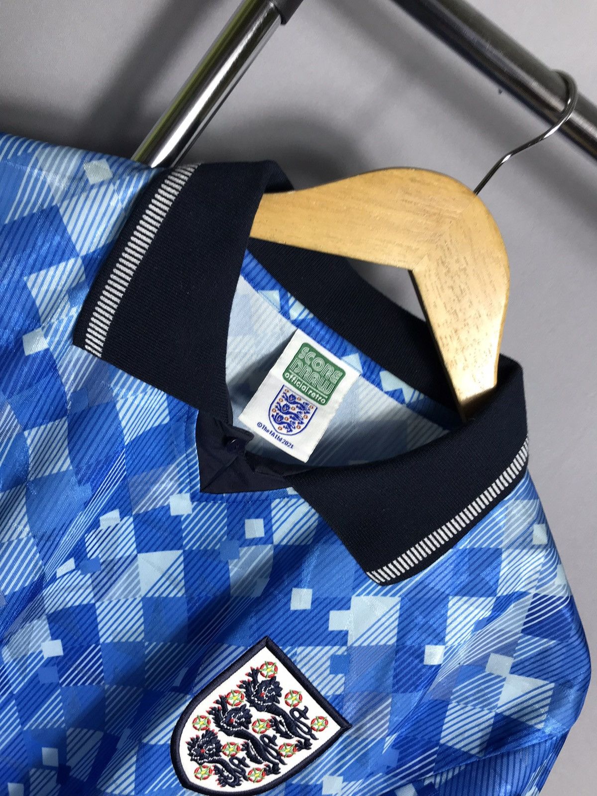 Vintage England Score Draw 1990 1992 Third Shirt Jersey Trikot Top Size US M / EU 48-50 / 2 - 3 Thumbnail