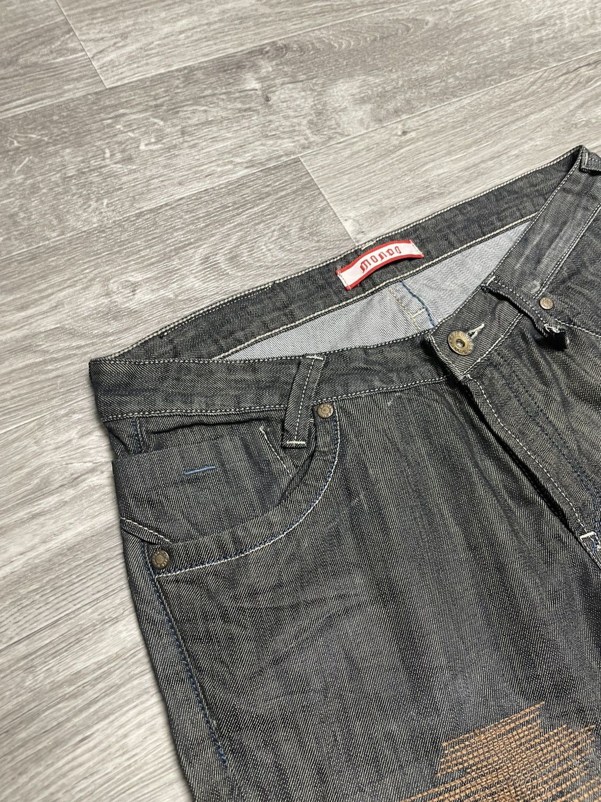 Other Vintage Mondo Distressed Skull Graphic Patchwork Jeans Denim Size US 36 / EU 52 - 11 Thumbnail