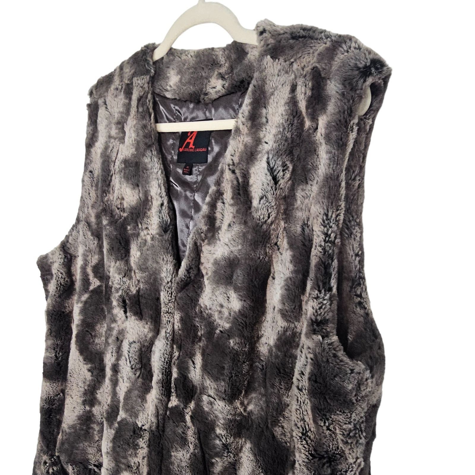 Adrianna Papell Adrienne Landau Womens Faux Fur Animal Print Vest Size 1X Size XL / US 12-14 / IT 48-50 - 5 Thumbnail