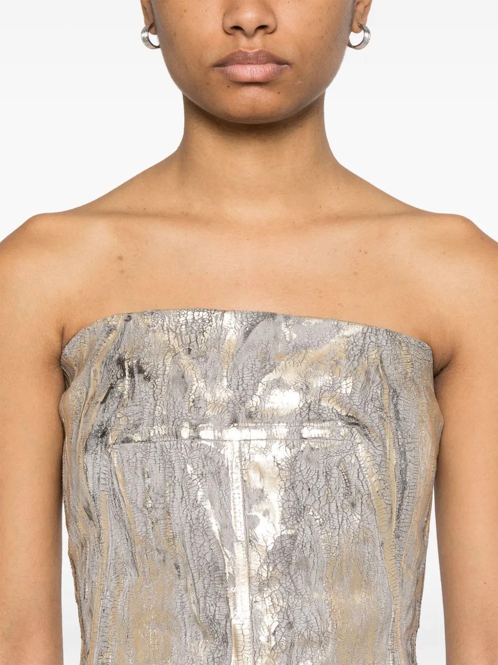 Rick Owens o1y0126 Denim Blouse in Gray/Gold Size M / US 6-8 / IT 42-44 - 2 Thumbnail