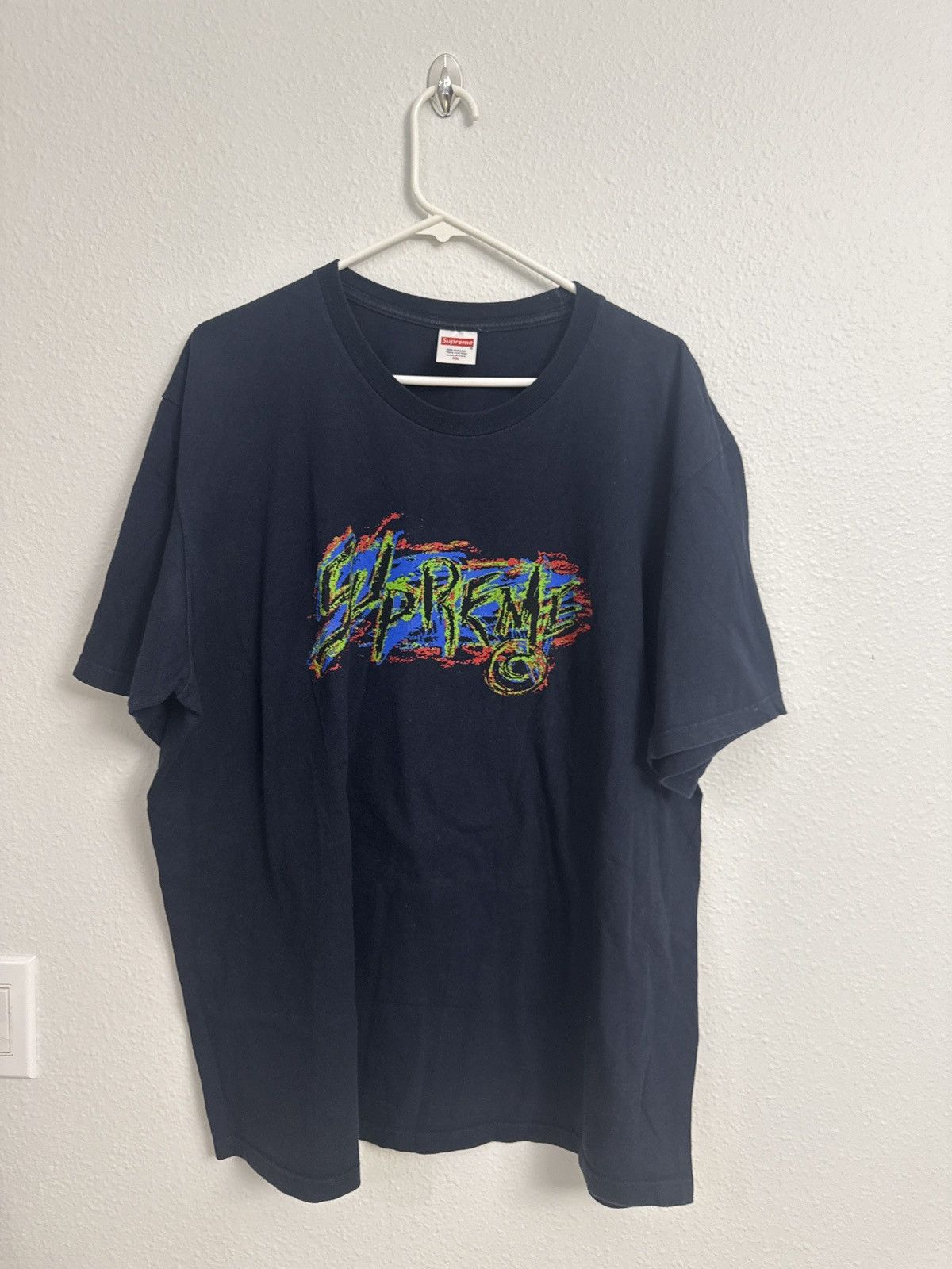Supreme Supreme Scratch Tee Navy XL Size US XL / EU 56 / 4 - 1 Thumbnail