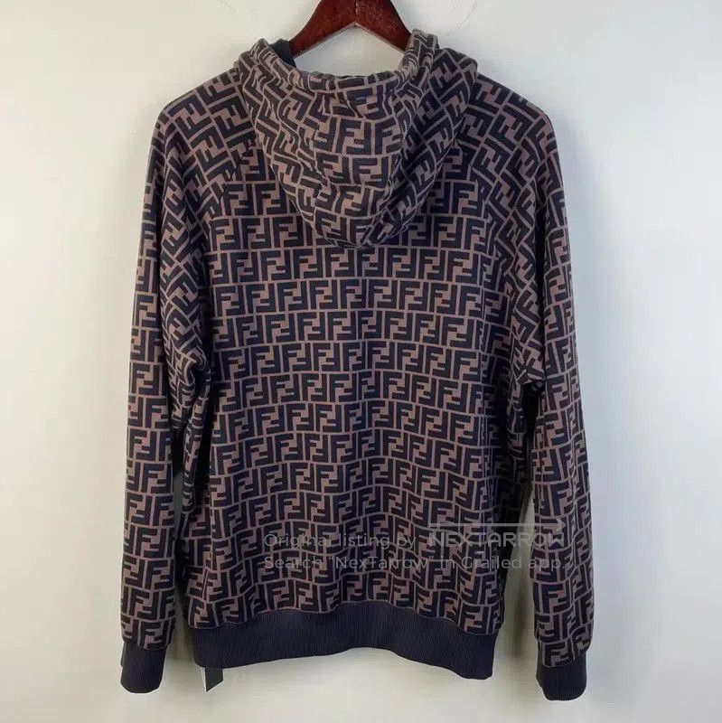 Fendi Fendi Brown Cotton F Logo Hoodie for Men . Size US L / EU 52-54 / 3 - 3 Thumbnail