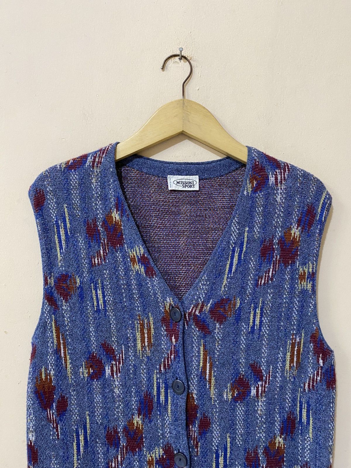 Missoni 90s Vintage Missoni Pattern Knit Vest Size US M / EU 48-50 / 2 - 3 Thumbnail