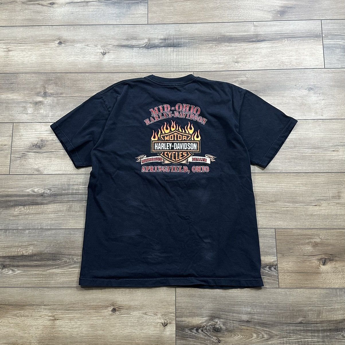 Harley Davidson Vintage 2000s Harley Davidson Black Flame Pocket Graphic Tee Size US L / EU 52-54 / 3 - 8 Thumbnail