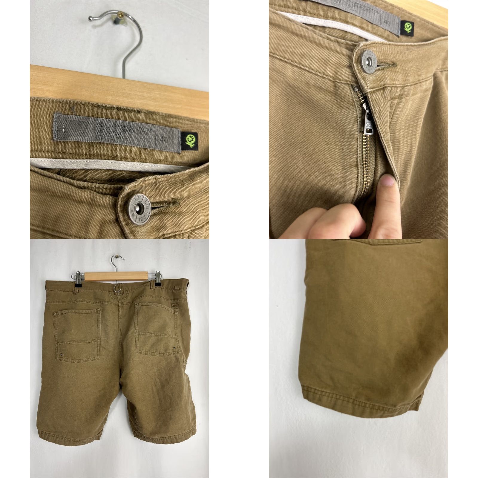 Vintage REI Mens Size 40 Khaki Cargo Shorts Utility Pocket Distressed 40x11 Size US 40 / EU 56 - 8 Thumbnail