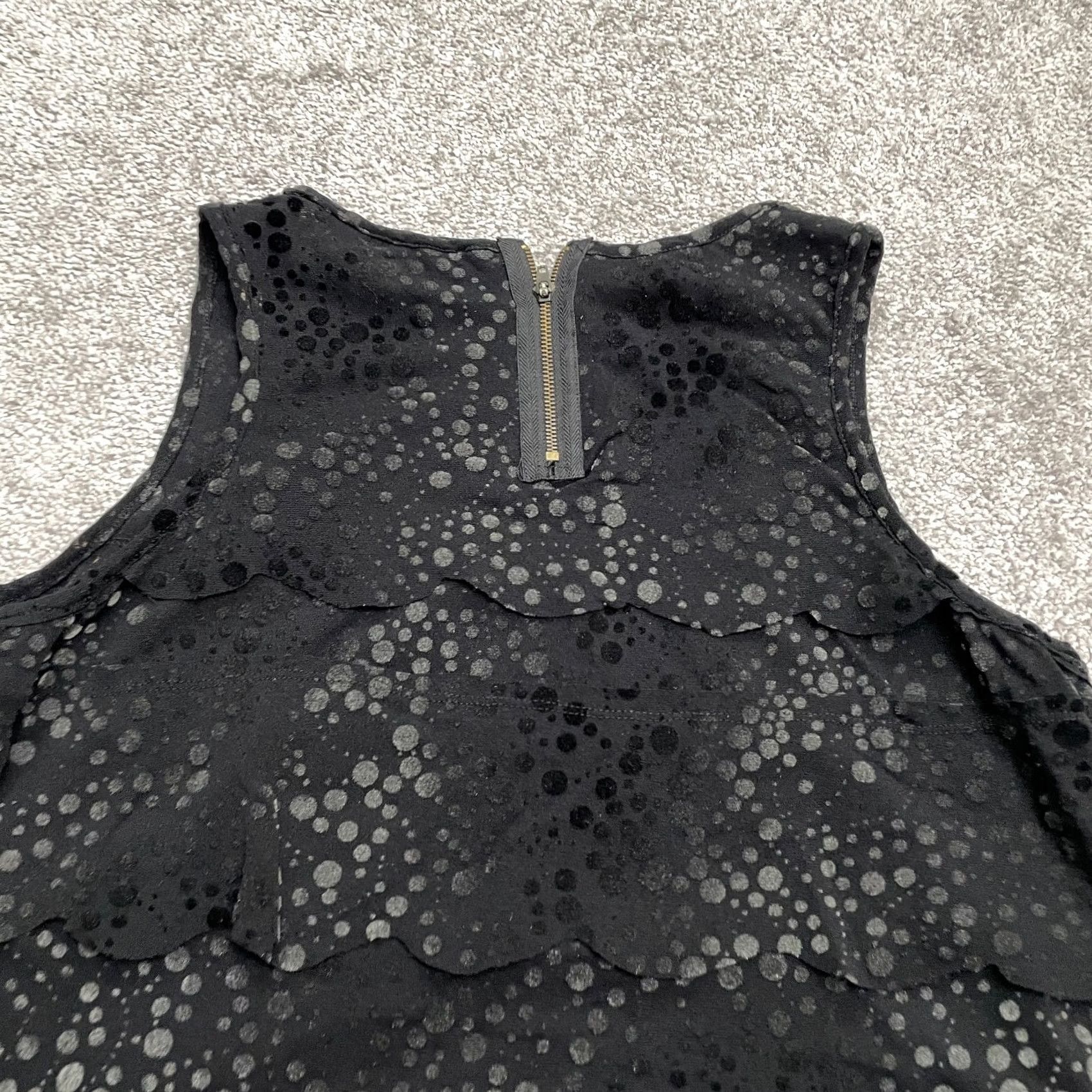 Vintage American Rag Cie Black Polka Nylon Layered Tank Top Juniors Large Casual Cropped Size L / US 10 / IT 46 - 4 Thumbnail