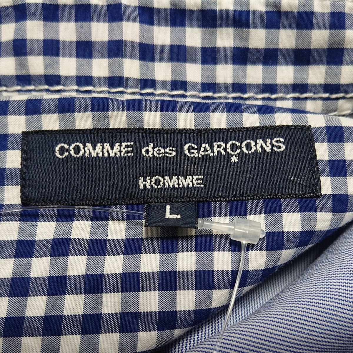 Comme des Garcons Homme Shirt short-sleeved plain chest pocket cotton Blue Size US L / EU 52-54 / 3 - 4 Thumbnail