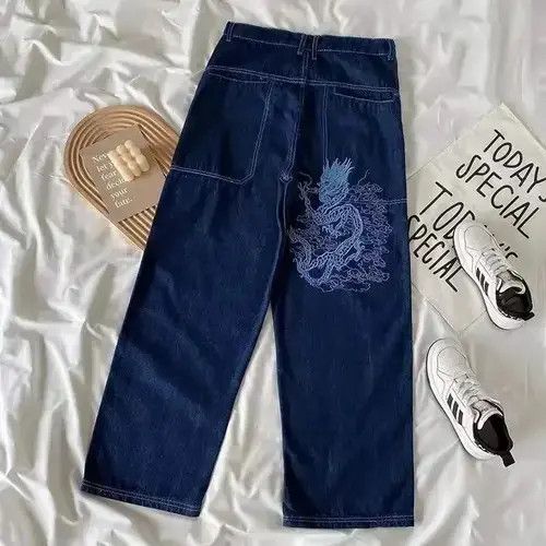 Japanese Brand × Jean American Retro Street Loose Straight-Leg Jeans Size 28" / US 6 / IT 42 - 3 Thumbnail