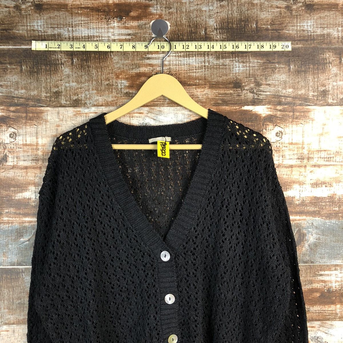 Comme Ca Ism Comme ca Du Mode Black crochet Cardigan Knitwear #A2322 Size US L / EU 52-54 / 3 - 2 Thumbnail