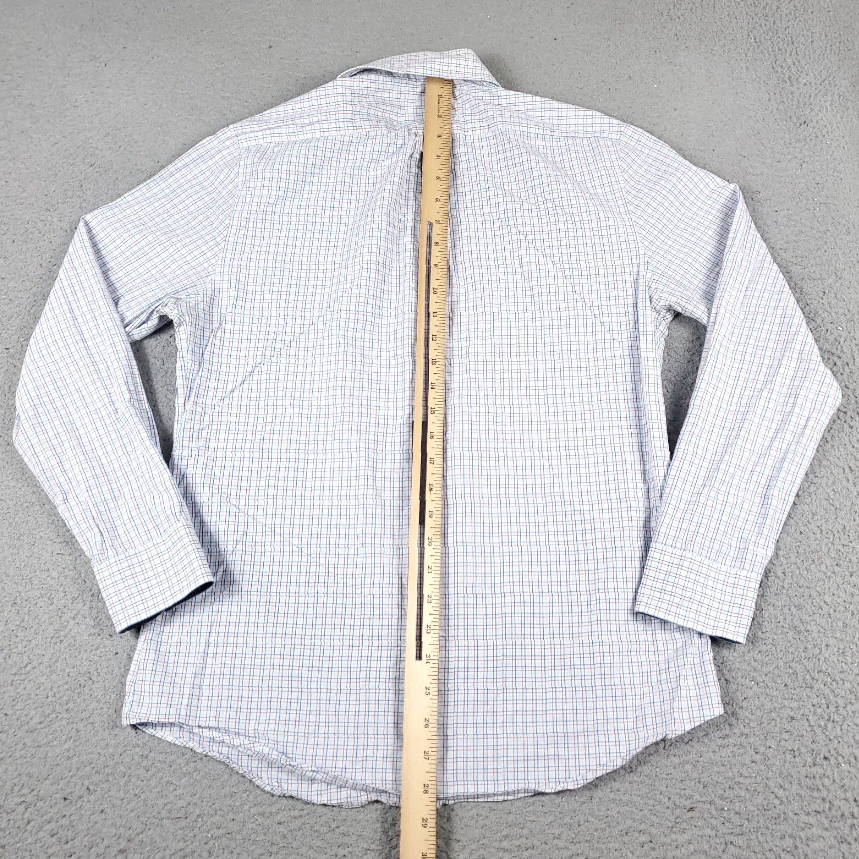 Original Penguin Original Penguin Dress Shirt Mens 15 Blue Red Check Long Sleeve Button-Up Size 40R - 5 Thumbnail