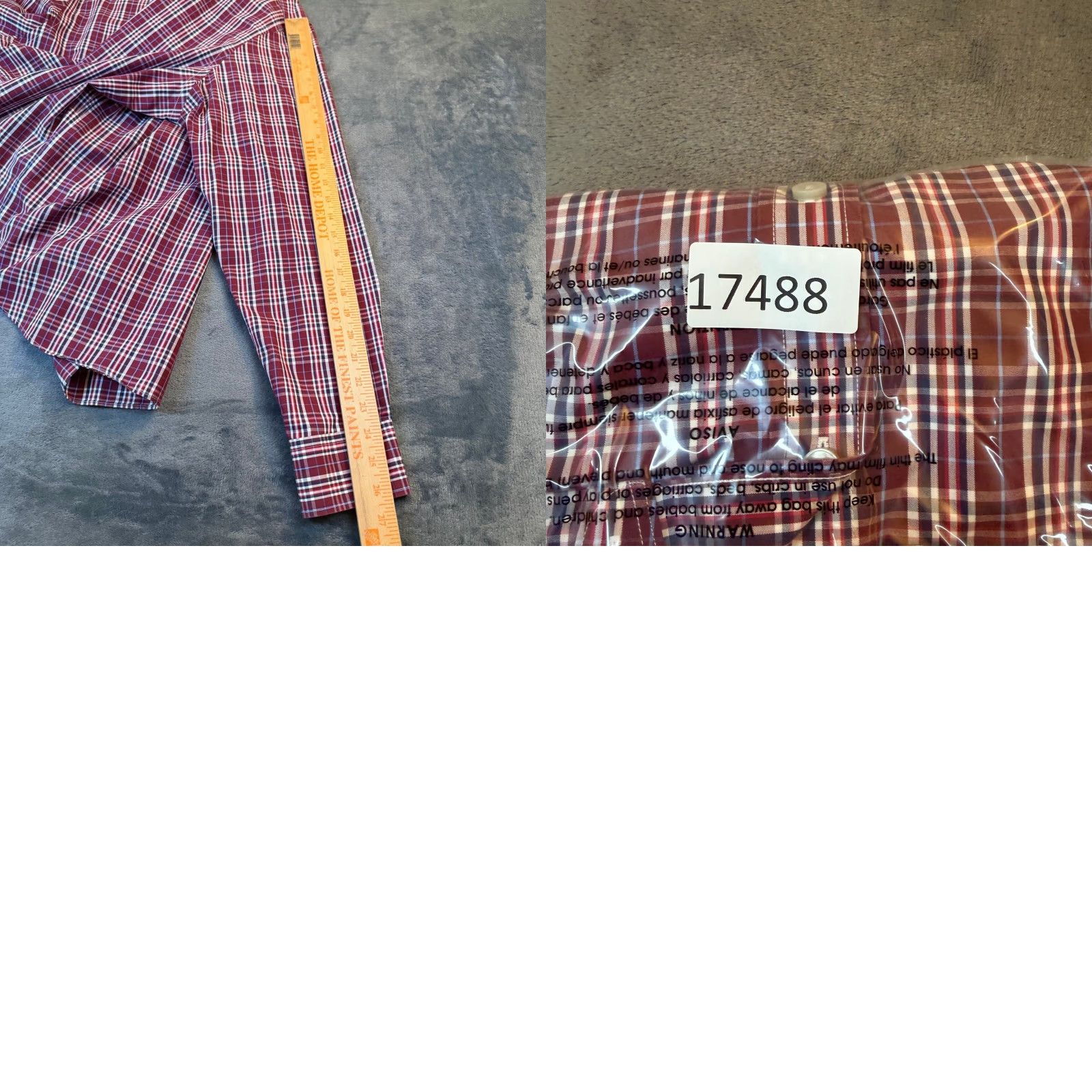 UNTUCKit UNTUCKit Button-Down Shirt Plaid Relaxed Fit Mens XL Burgundy Navy White Wrinkle Free Easy Care Collared Long Sleeve Casual Workwear" Size US XL / EU 56 / 4 - 8 Thumbnail
