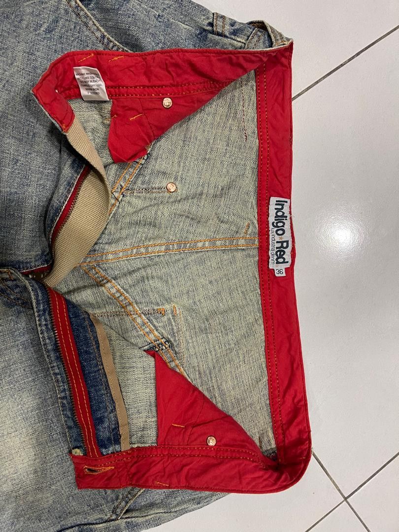 Indigo × Japanese Brand 🔥INDIGO RED DENIM DISTRESSED CARGO PANTS Size US 36 / EU 52 - 8 Thumbnail
