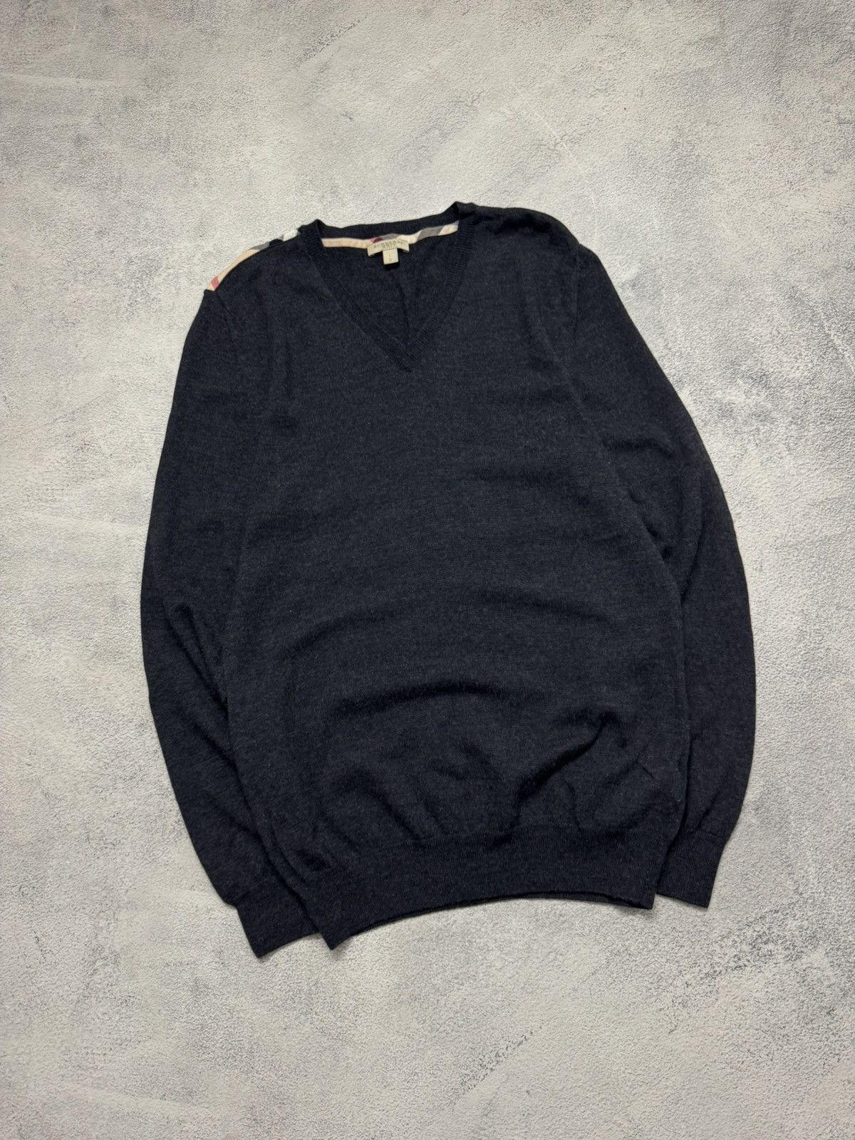 Burberry Vintage Burberry Brit Jumper Navy Cashmere Knitted Pullover Size US L / EU 52-54 / 3 - 4 Thumbnail