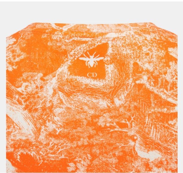 Dior o1w1db10924 Cotton And Linen Jersey T-Shirt in Orange Size M / US 6-8 / IT 42-44 - 3 Thumbnail