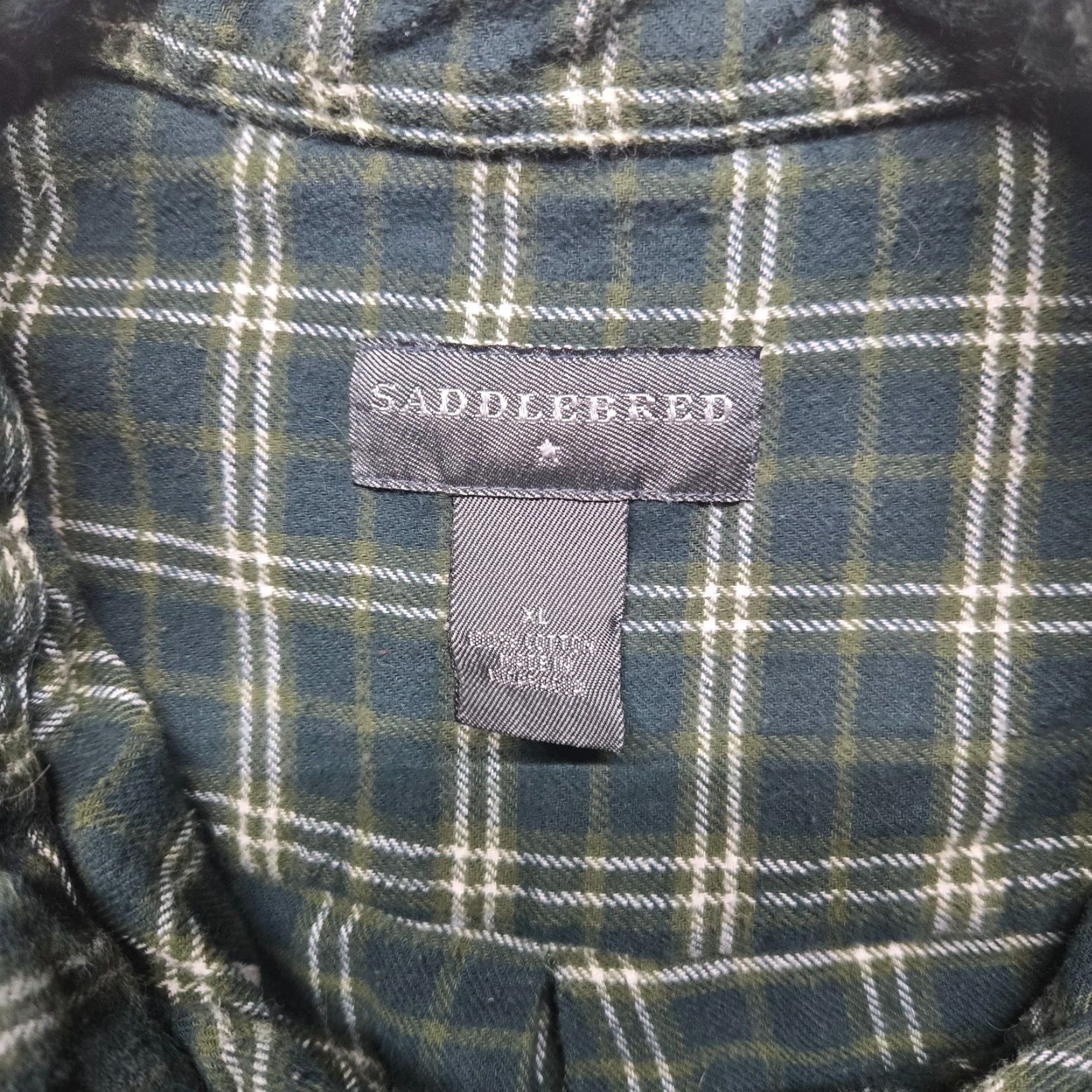 Vintage Saddlebred Shirt Button-Up Plaid Blue Check Brown Cotton Adult Men's XL Fall Winter Casual Classic Size US XL / EU 56 / 4 - 4 Thumbnail