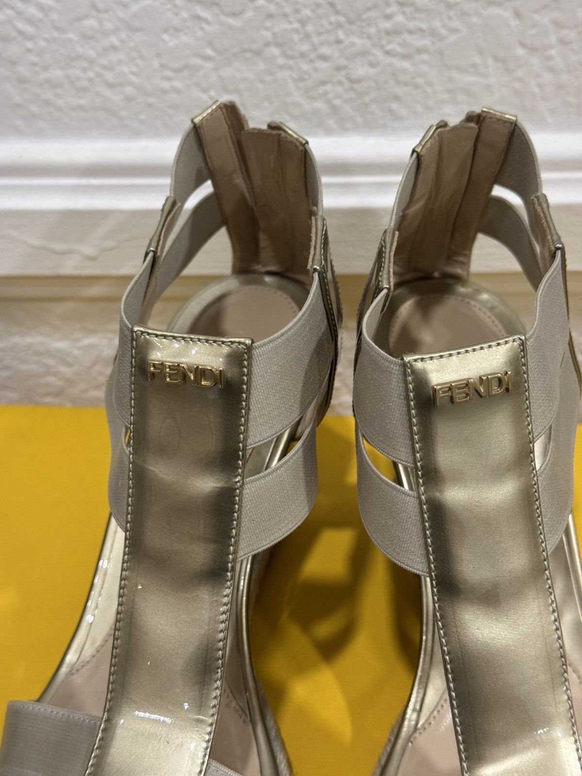 Fendi Fendi Zeppa Vernice + Elastico Wedge Sandals Size US 6 / IT 36 - 4 Thumbnail