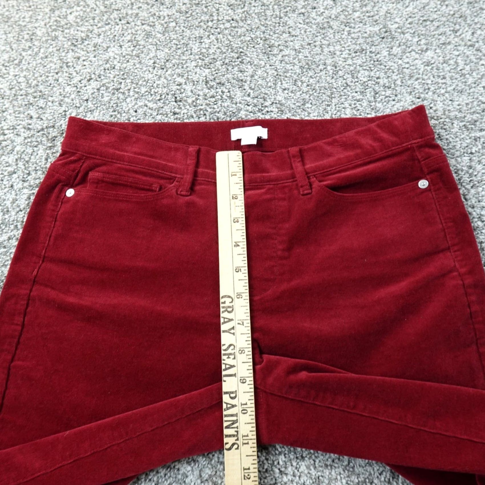 J. Jill J Jill Pants Womens PS Red Corduroy Straight Stretch Mid Rise Cord Trouser Jeans Size 28" / US 6 / IT 42 - 4 Thumbnail
