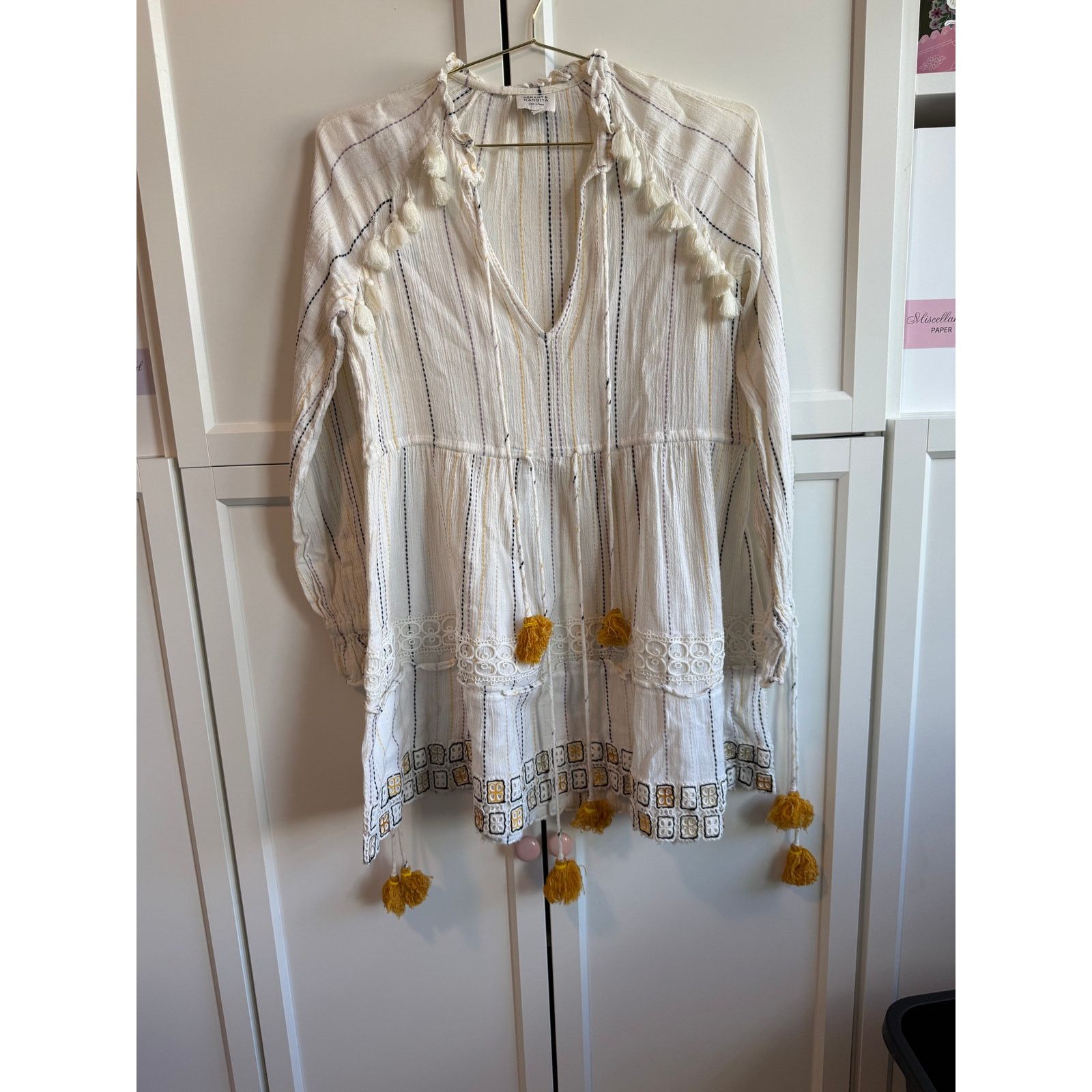 Hemant & Nandita Hemant Nandita Embroidered Tassel Mini Dress Women S - F019 Size S / US 4 / IT 40 - 3 Thumbnail
