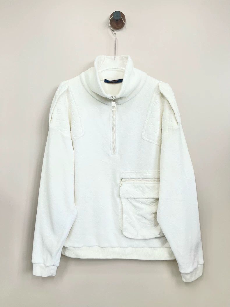 Louis Vuitton Louis Vuitton White Velvet Monogram Sweatshirt - dmc Size US XS / EU 42 / 0 - 1 Thumbnail