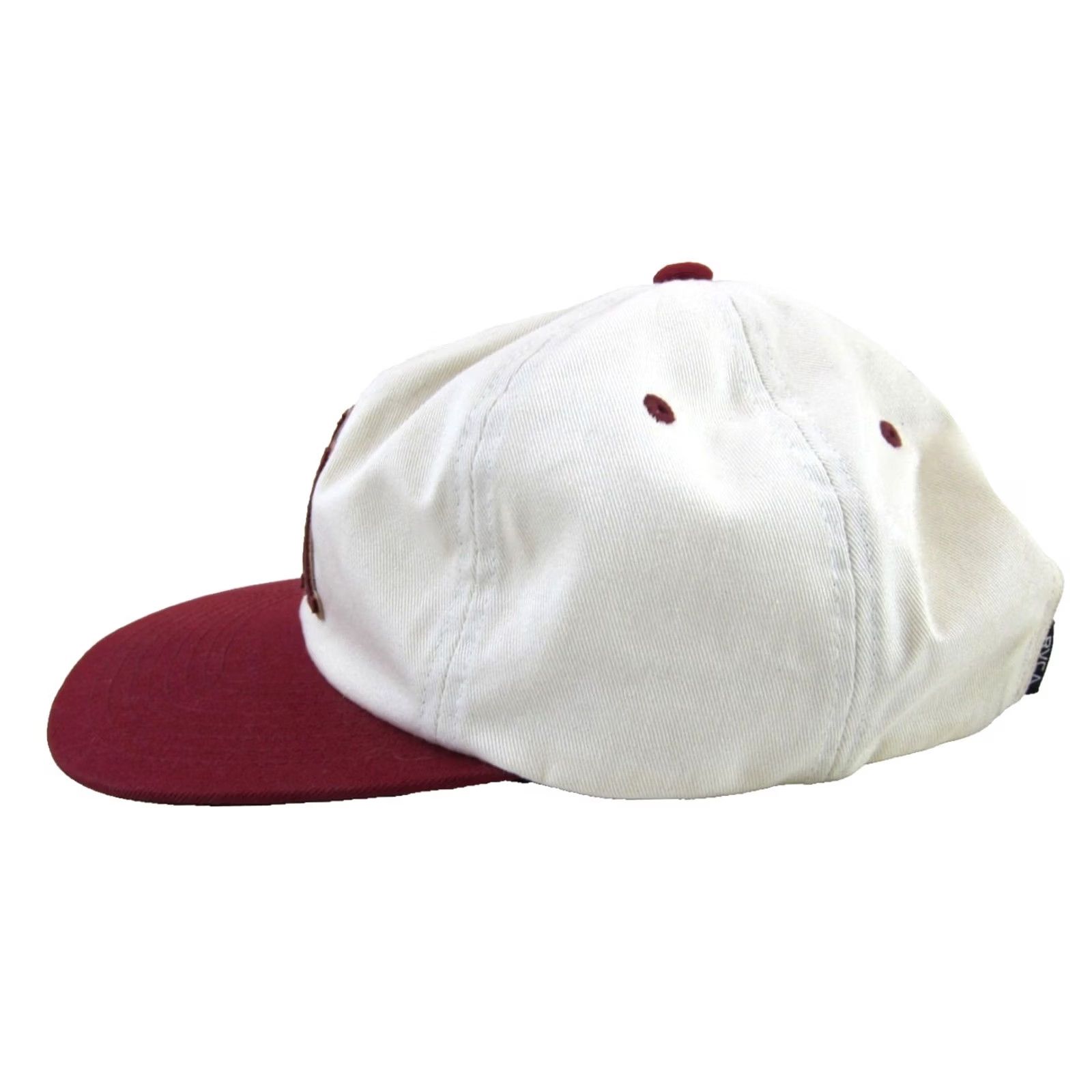 RVCA Vintage RVCA VA All The Way Red Canvas Brown Leather Strap Baseball Hat Size ONE SIZE - 2 Thumbnail