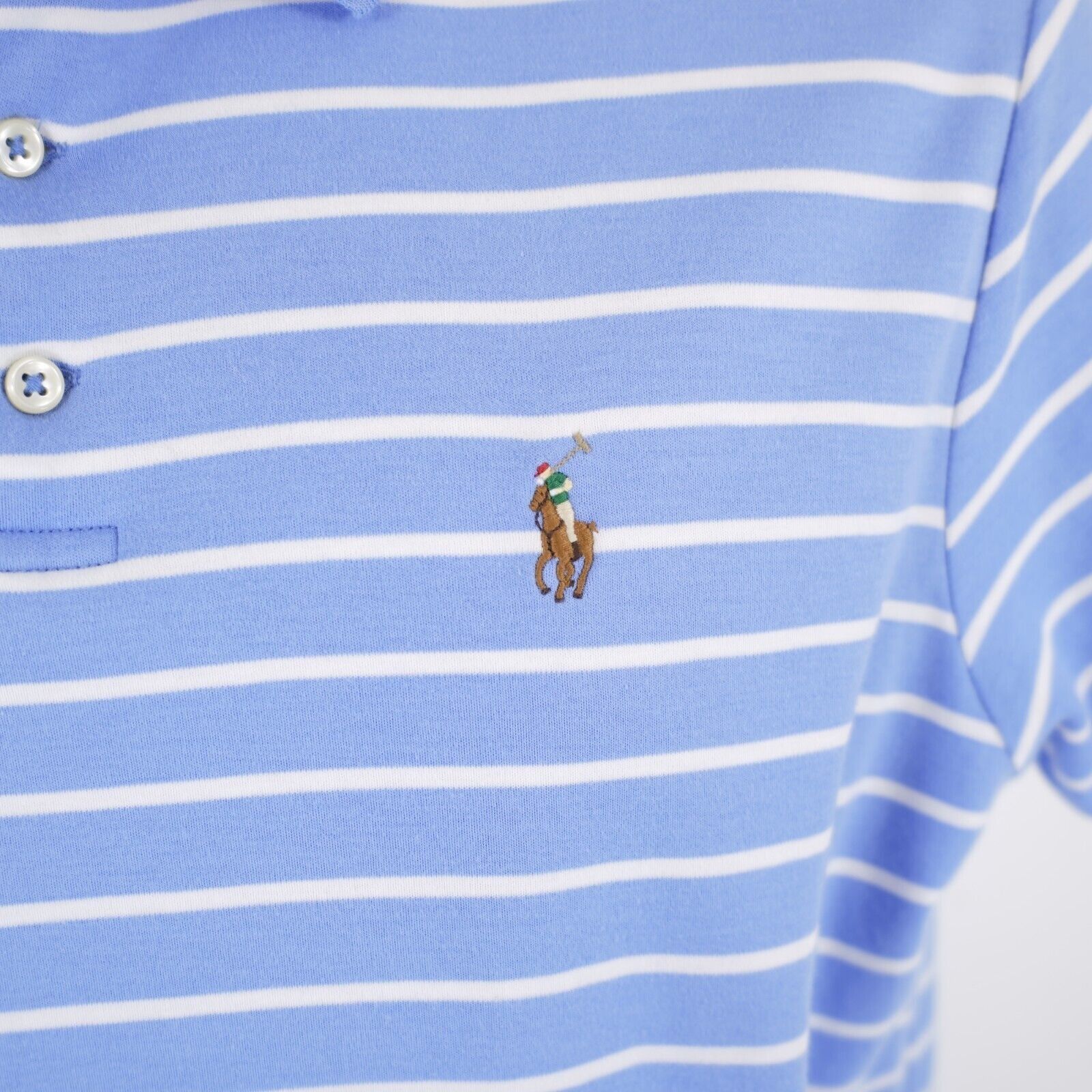Ralph Lauren Polo Ralph Lauren Blue Striped Custom Slim Fit Large Polo Sh Size US L / EU 52-54 / 3 - 2 Thumbnail