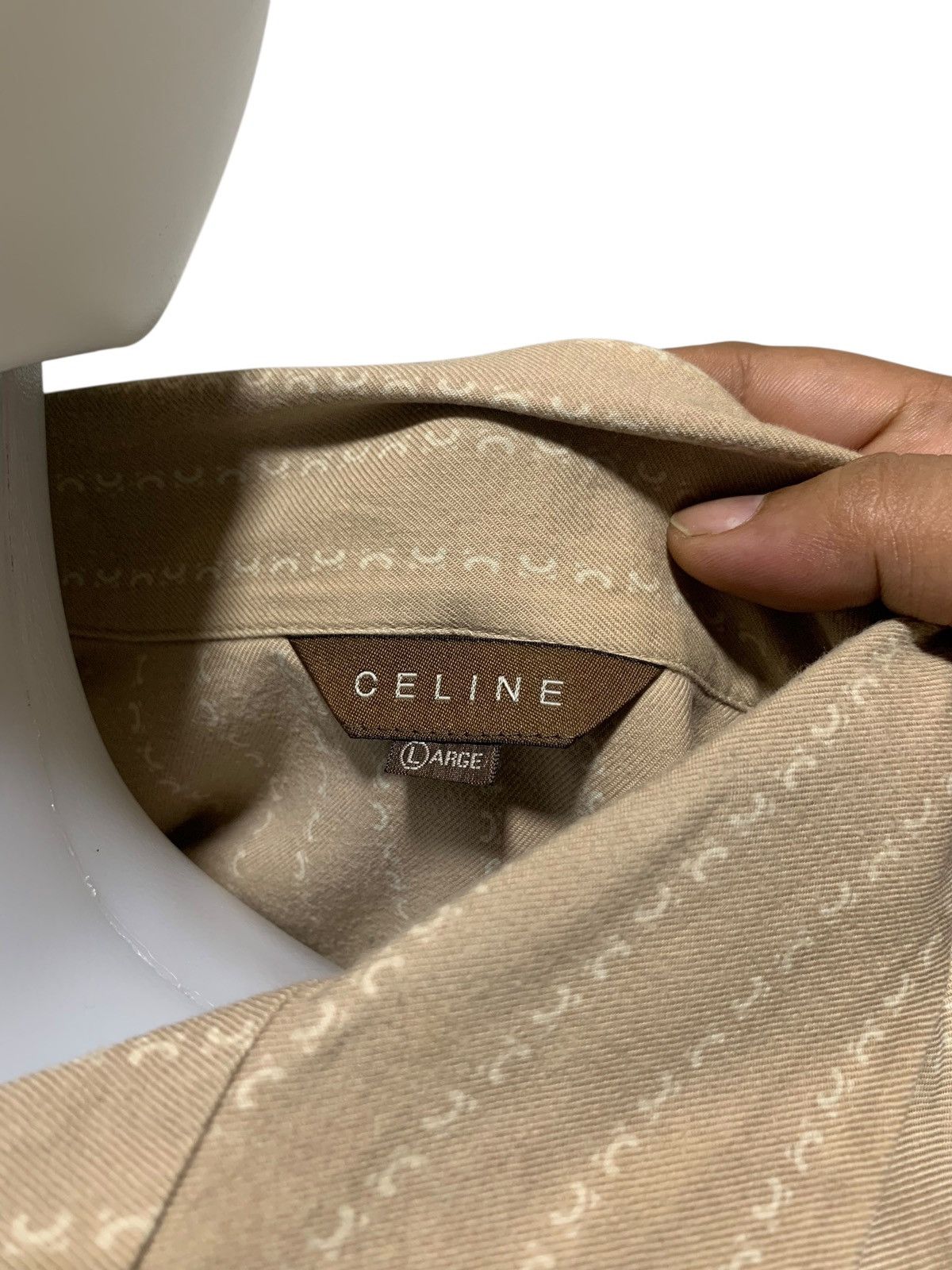 Celine Vtg Celine monogram camp collar pajamas shirt Size US L / EU 52-54 / 3 - 10 Thumbnail