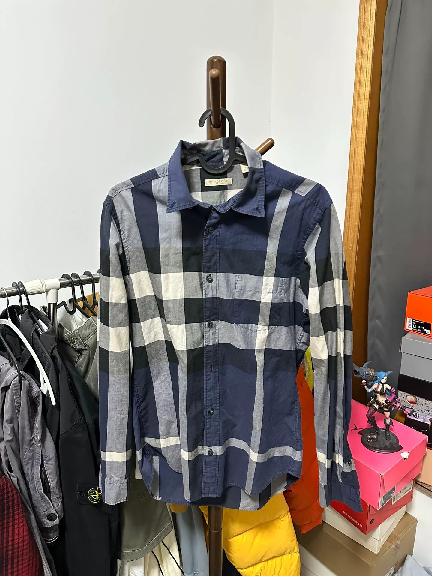 Burberry Burberry Blue Check Shirt Size US S / EU 44-46 / 1 - 1 Thumbnail