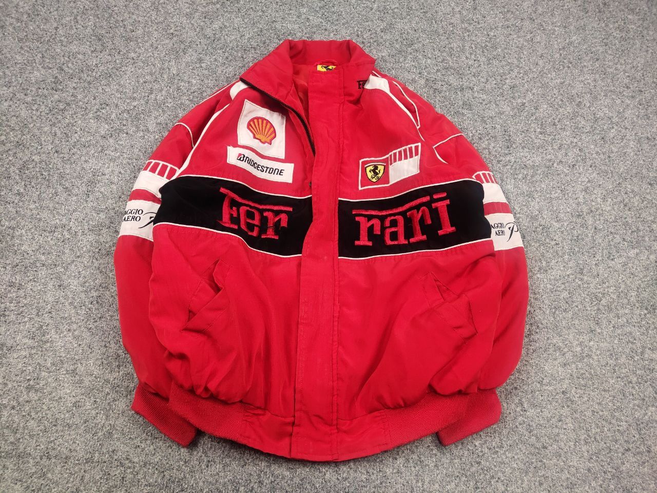 NASCAR Vintage Ferrari Red All logo Racing Bomber Jacket Y2K Style Size US M / EU 48-50 / 2 - 2 Thumbnail