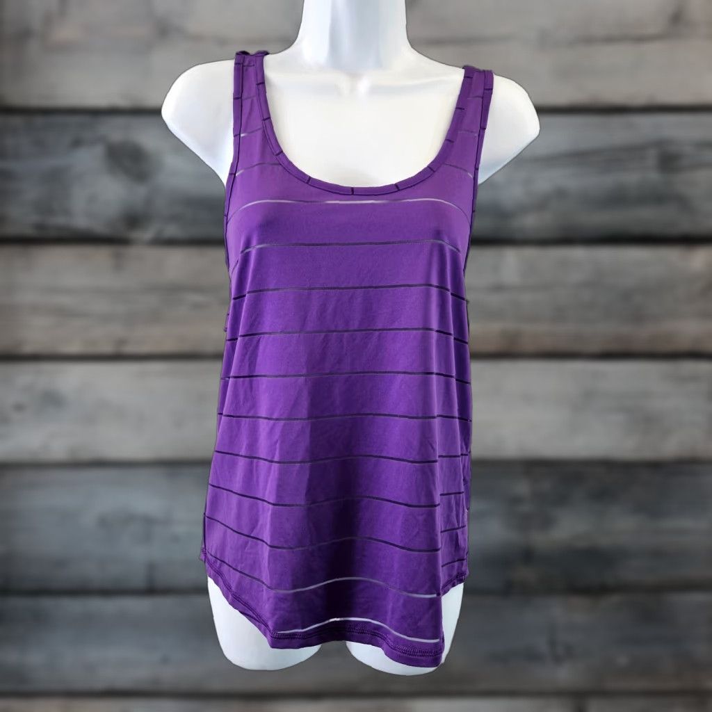 Champion Champion Womens Tank Top XS Purple Stripe Scoop Neck Sleeveless Pullover Activewear Women Tank Colored Purple Stripe XS) Size XS / US 0-2 / IT 36-38 - 1 Thumbnail