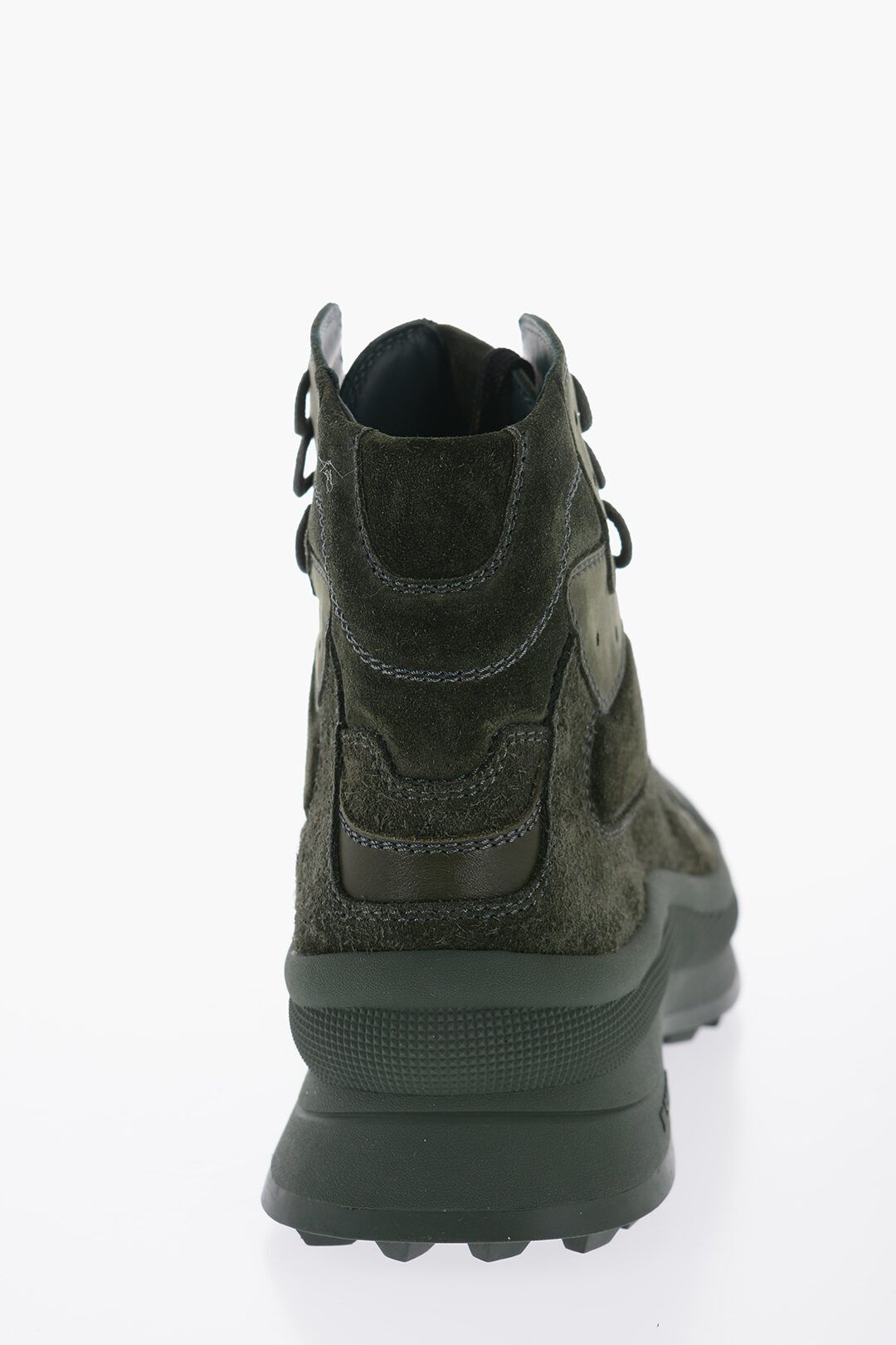 Jil Sander og1mm0625 Suede Leather Hi-Top Sneakers in Green Size US 8 / EU 41 - 3 Thumbnail
