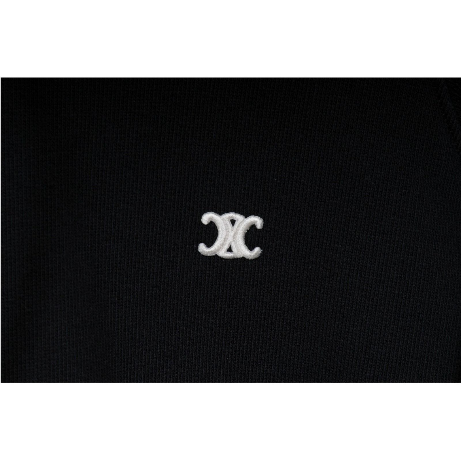 Celine Embroidered Logo Hoodie Black White Pullover Size US L / EU 52-54 / 3 - 3 Thumbnail