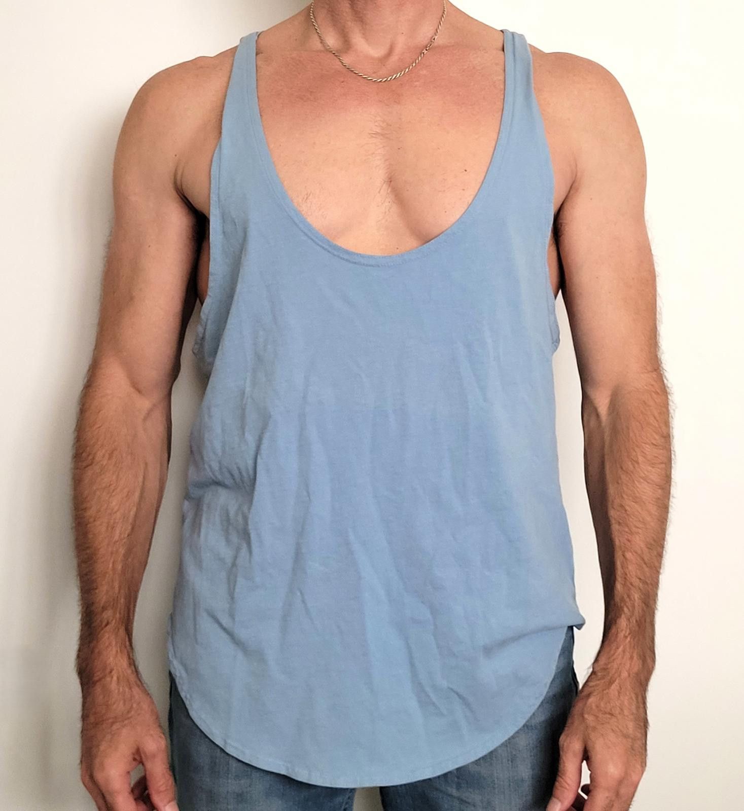 Other YMLA Men’s Large Light Blue Racerback Tank Curved Hem – NWOT ...